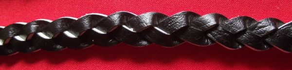 Cinto Fino Trançado Preto c/ Branco - O0004