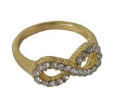 Anel Infinito c/ strass dourado
